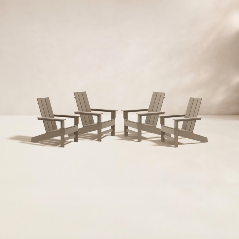 Chaise Adirondack en PEHD toutes saisons Ratcliff, Bois patiné