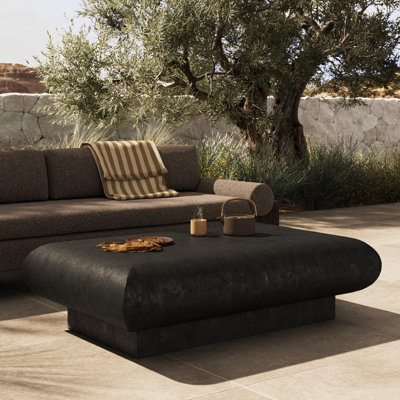 Ambra Outdoor Rectangular Coffee Table-Distressed Bronze