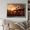 Pissenlit, art mural sur toile, Reproduction de nature champ coucher de soleil - Champ de pissenlit coucher de soleil I