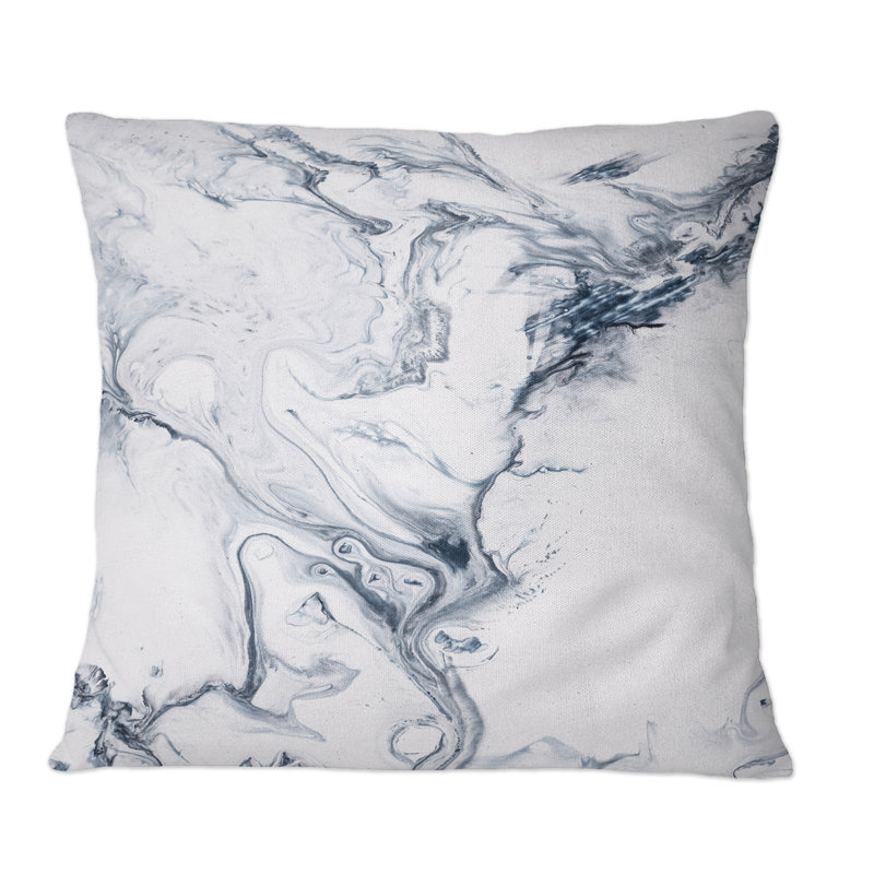Coussin Marble liquide dans les tons de gris II - imprimé moderne, 16 po x 16 po