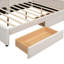 Lit double tapissier pleine grandeur beige avec rangement de tiroir -, sans sommier, attrait pour la chambre à coucher et 2 tiroirs, construction robuste, confort-262457287
