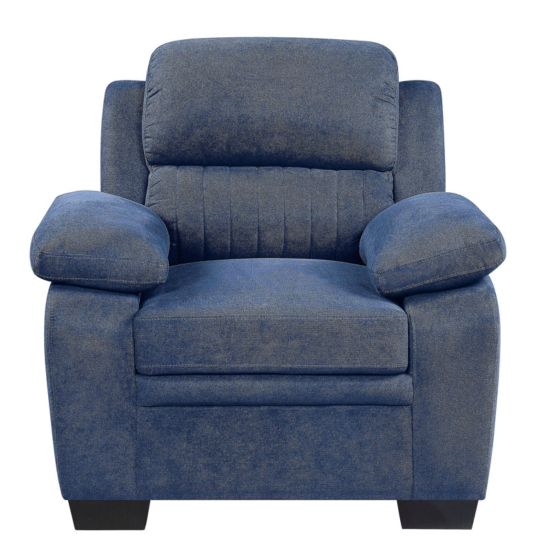 Canapé moelleux en tissu texturé bleu, Bleu