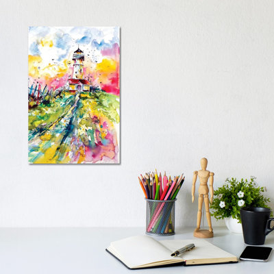Lighthouse With Birds by Anna Brigitta Kovacs - Wrapped Canvas Gallery-Wrapped Canvas Giclée
