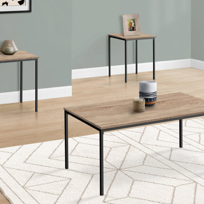 Ensemble de table, ensemble de 3 pièces, café, bout, métal, stratifié