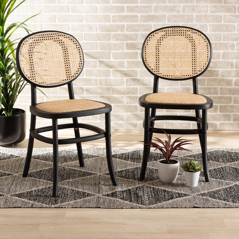 Chak Upholstered Beech Side Chair, Black