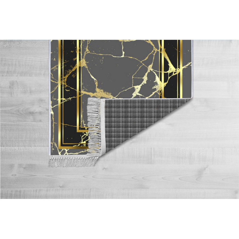 Luxurious Velvet Area Rug (4.6 x 7.2 ft), 100% Antibacterial Fabric, Non-Slip Cotton Backing, Pile Height: 0.4 in | Machine Washable, 3D Digital Print Design | Perfect for Living Room & Bedroom Decor, Soft & Durable