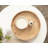 Round Burlwood Tray with Metal Handles