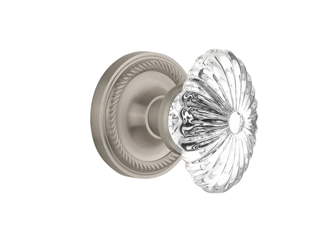 Nostalgic Warehouse Deco Plate with Oval Fluted Crystal Knob