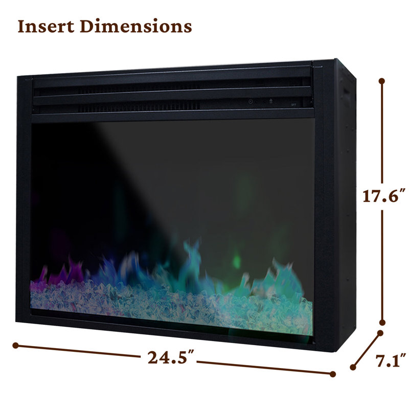 Summit White MDF Electric Fireplace TV Stand with LED Lights