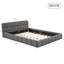 Multi-Sizes EU & UK Upholstered Bed, Modern Cloud Low-Height Bed Frame with Padded Flange Edge & Embedded Design, Beige/Grey Linen-423385466-426914020