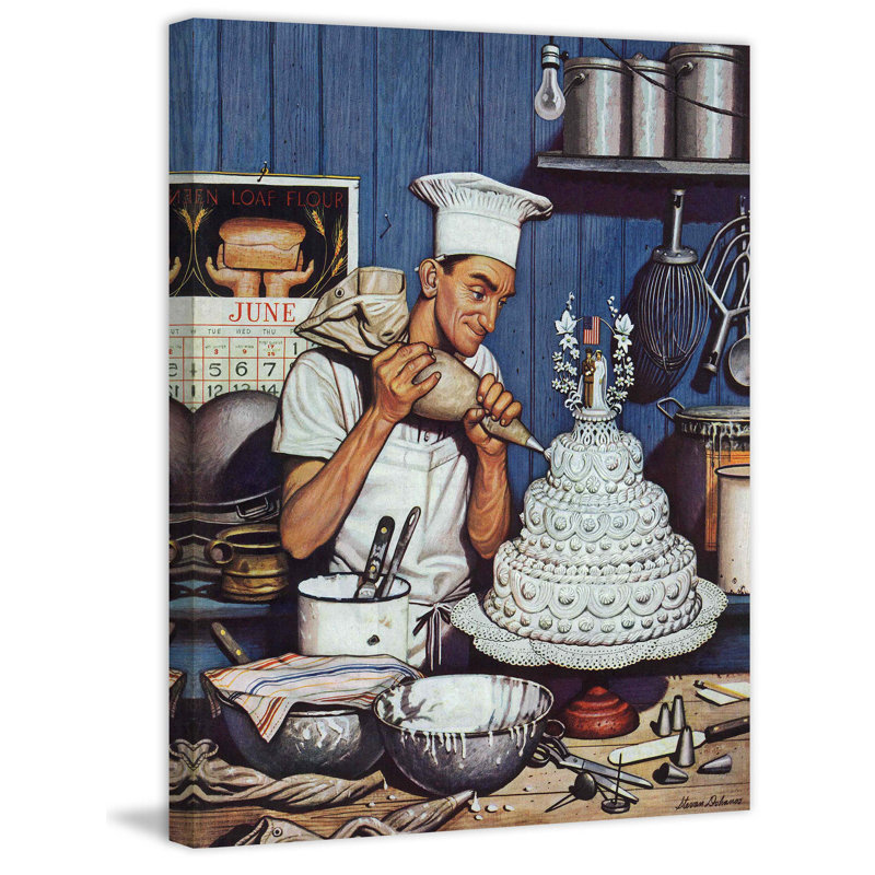 Icing the Wedding Cake by Stevan Dohanos Print on Wrapped Canvas, 52" H x 40" W