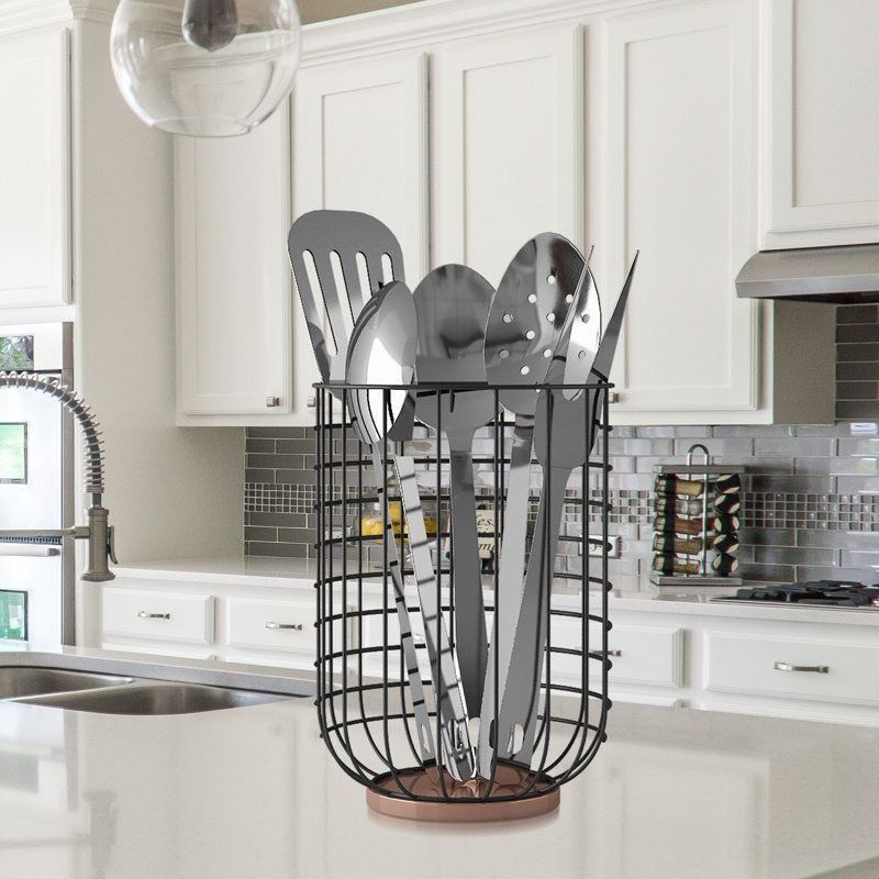 Wire Utensil Holder, Tools Caddy, Flatware Caddy Organizer For Kitchen Countertop Storage Dining Table Comfortable, Utensil Organizer For Kitchen Counter