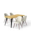 Shivani 5-Piece Modern Dining Set with 63'' Wavy-Edge Table and Upholstered Chairs-105491104-105491105