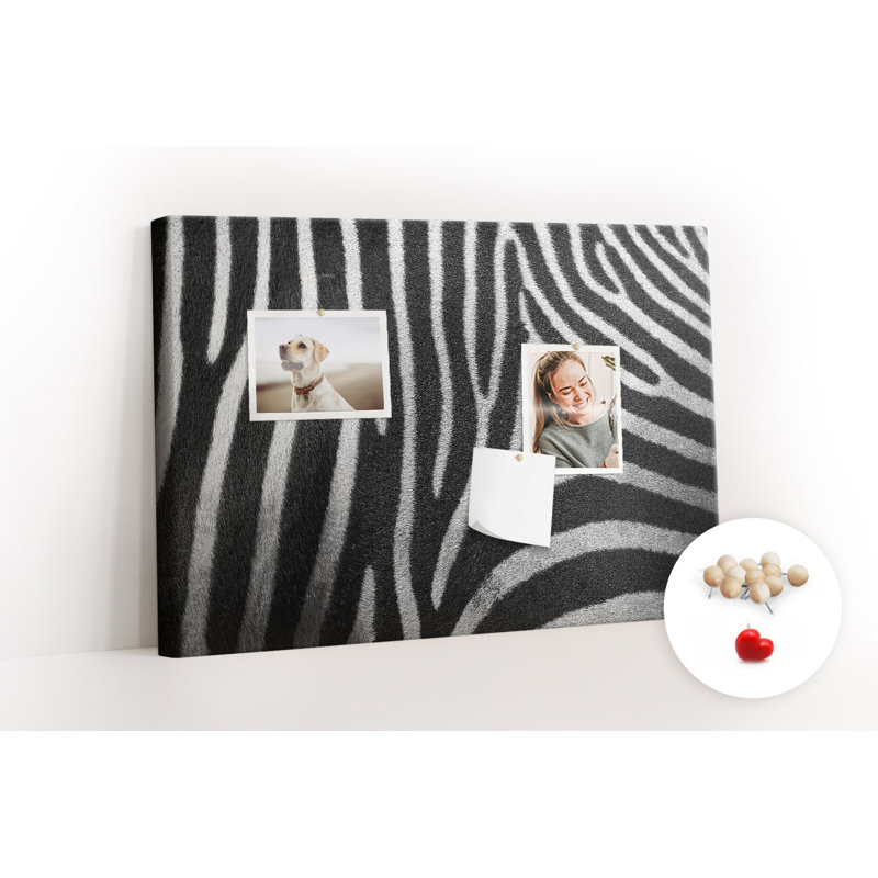 Wall Mounted cork board with print home decor message pin boards home office bulletin board ideas Zebra pattern