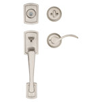 Prestige Nautica Handleset with Deadbolt and Tobin Door Lever and Rosette