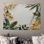 Tapisserie murale feuillage vert doré - décoration murale florale
