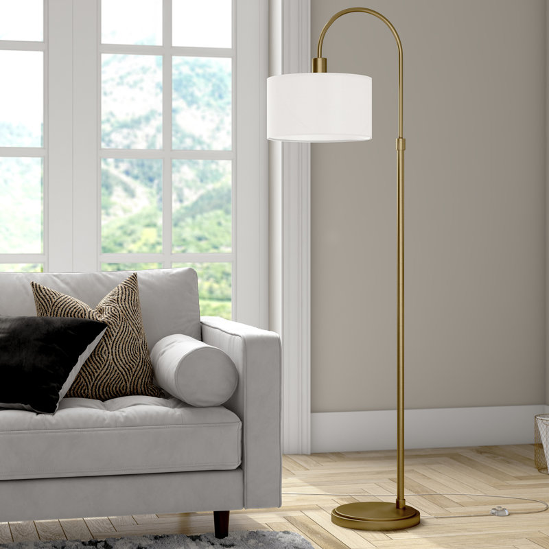 Cailidh 70 " Arched Floor Lamp, Antique Brass