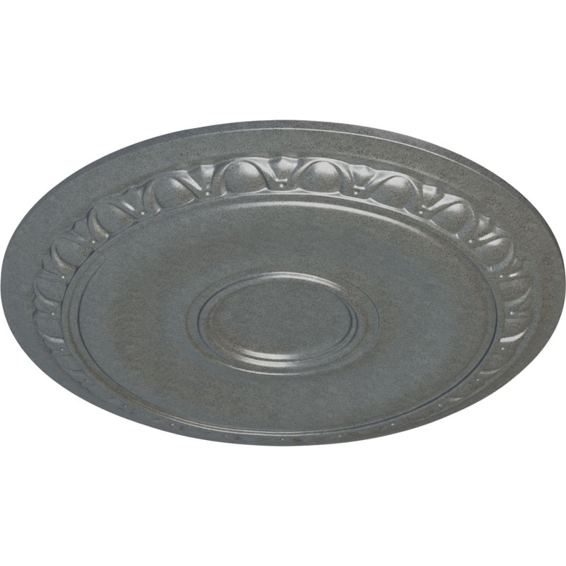 Endurathane Caputo Ceiling Medallion, 24 1/4"OD x 1 1/2"P (Fits Canopies up to 6"), Hand-Painted Platinum Finish, Platinum