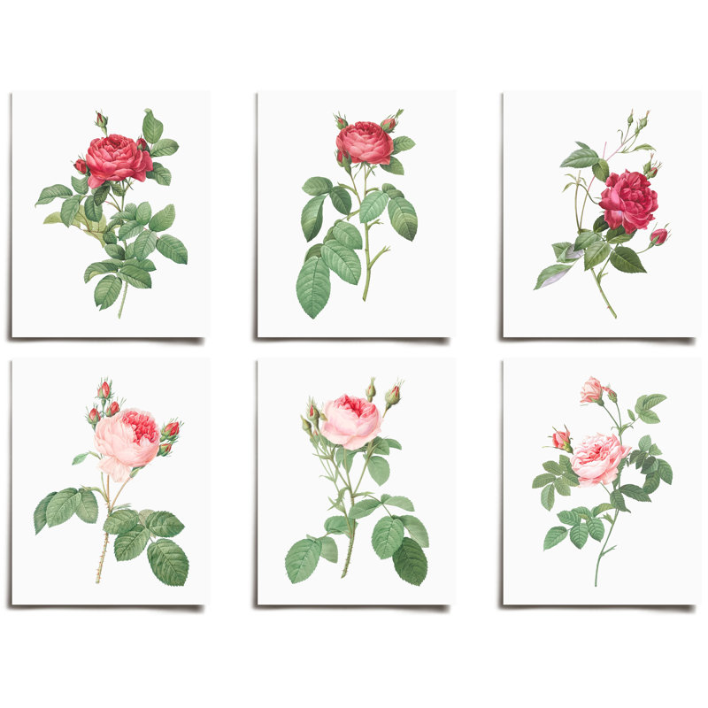 Ensemble de 6 pièces sur papier, H 16 po x P 12 po