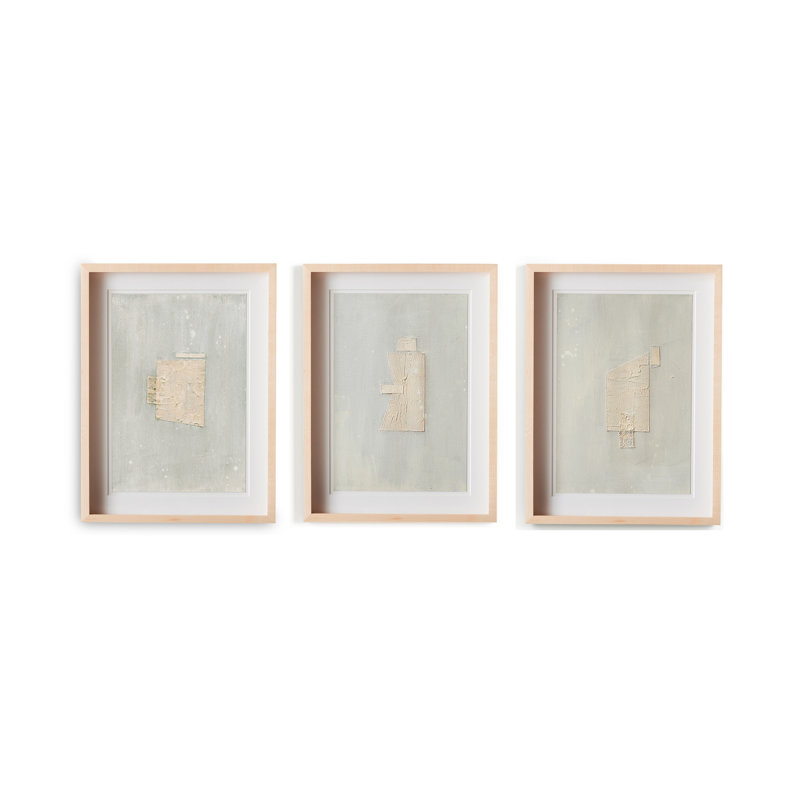«Galactic III Tryptic» par Jade Dacay, ensemble de 3 peintures sur toile encadrées