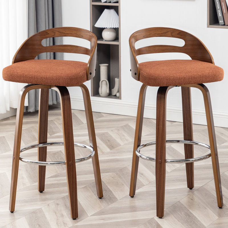 Swivel Bar Stool, Orange, Bar Stool (76cm Seat Height)