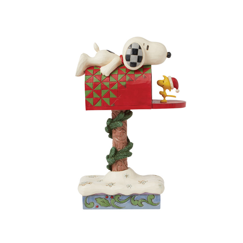 Figurine boîte aux lettres Jim Shore Peanuts Snoopy & Woodstock 7,28 po