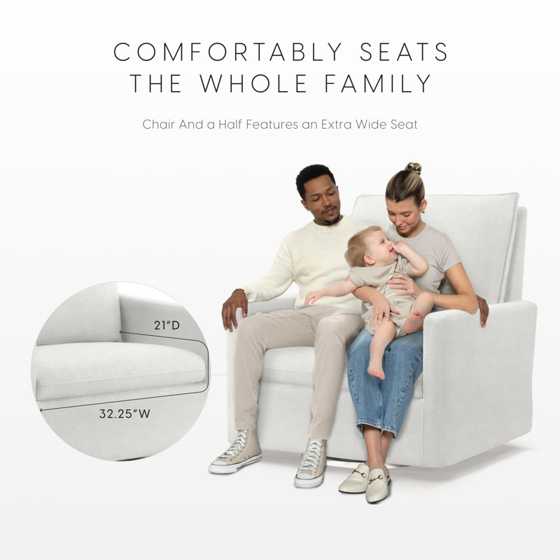 Stowe Chair And A Half Glider, Harbor Grey, Ivory