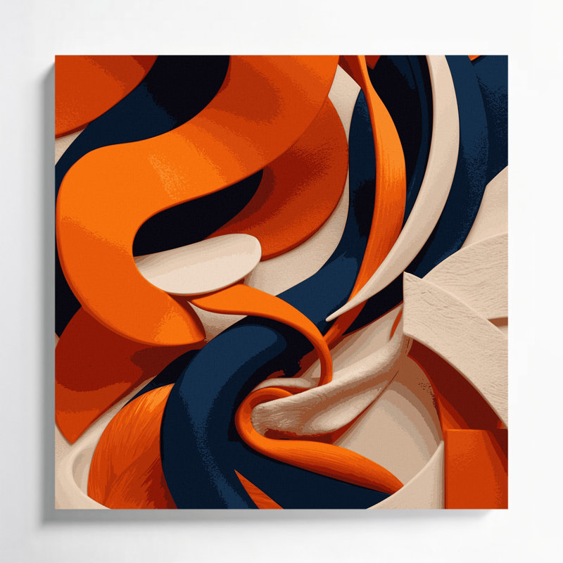 "Abstract Shapes" 68, art mural sur toile brune, H 32 po x l 32 po