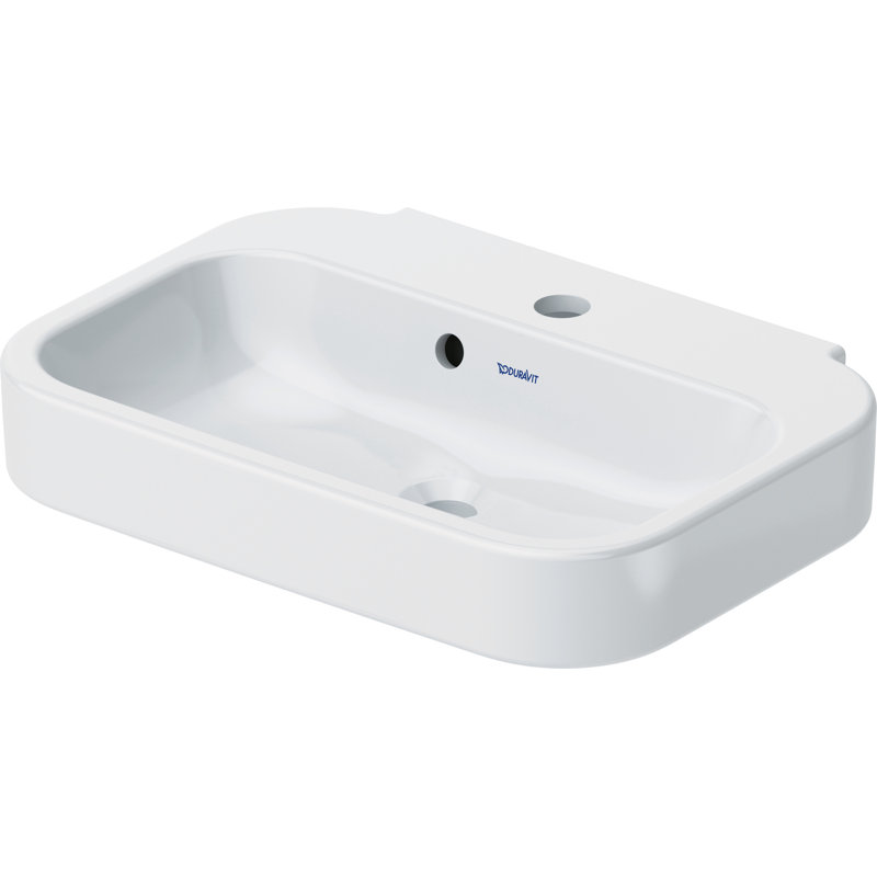Lavabo de salle de bain mural en céramique 20 po avec trop-plein Duravit Happy D.2