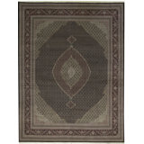 Hand-Knotted High-Quality Black and Wine Area Rug