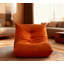 Chaise d'appoint luxueuse luxueuse en microfibre orange capitonnée-1823568276