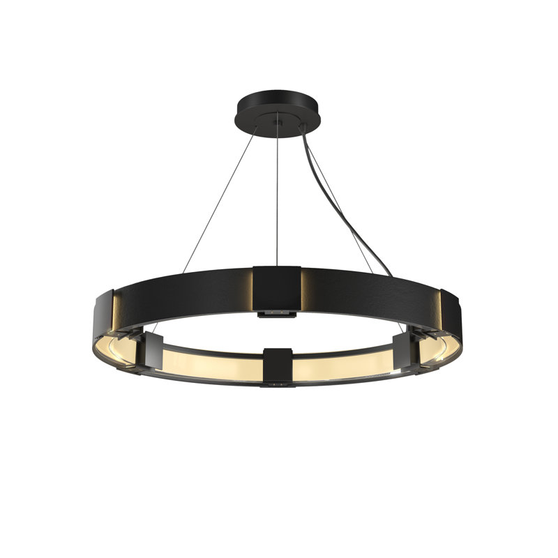 Aura 6 - Light Unique/Statement Drum Chandelier, Opaque Black