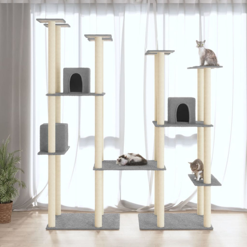 Wickes 174cm H Cat Tree, Light Grey
