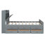 Lit en bois de taille avec tête de lit de rangement avec prises de courant, lit extensible avec lit gigogne de taille avec trois tiroirs de rangement-1105718383-1105718380