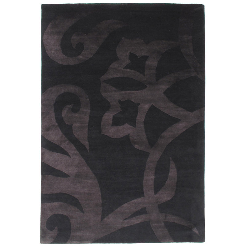 Niagara Iv Hand-Knotted Area Rug in Onyx, Rectangle 9' x 12'