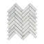 1 in. x 4 in. Herringbone Polished Marble Tile