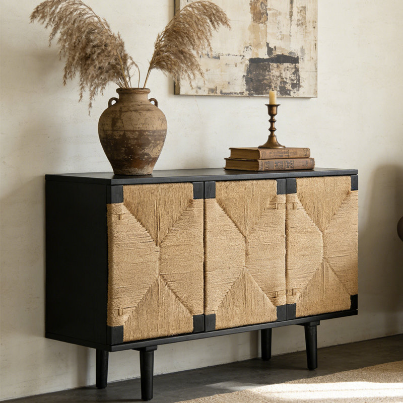 Armoire d'appoint de style rétro moderne, Noir