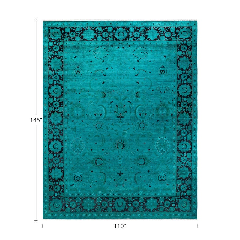 Tapis bleu unique 9 pi 2 po x 12 pi 1 po Dahja