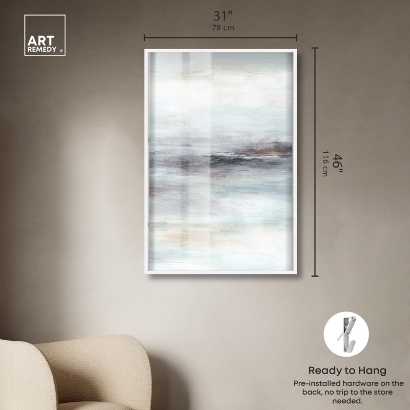Art mural «Restless Sea Shadowbox» par Art Remedy, H 46 po x l 31 po, Blanc