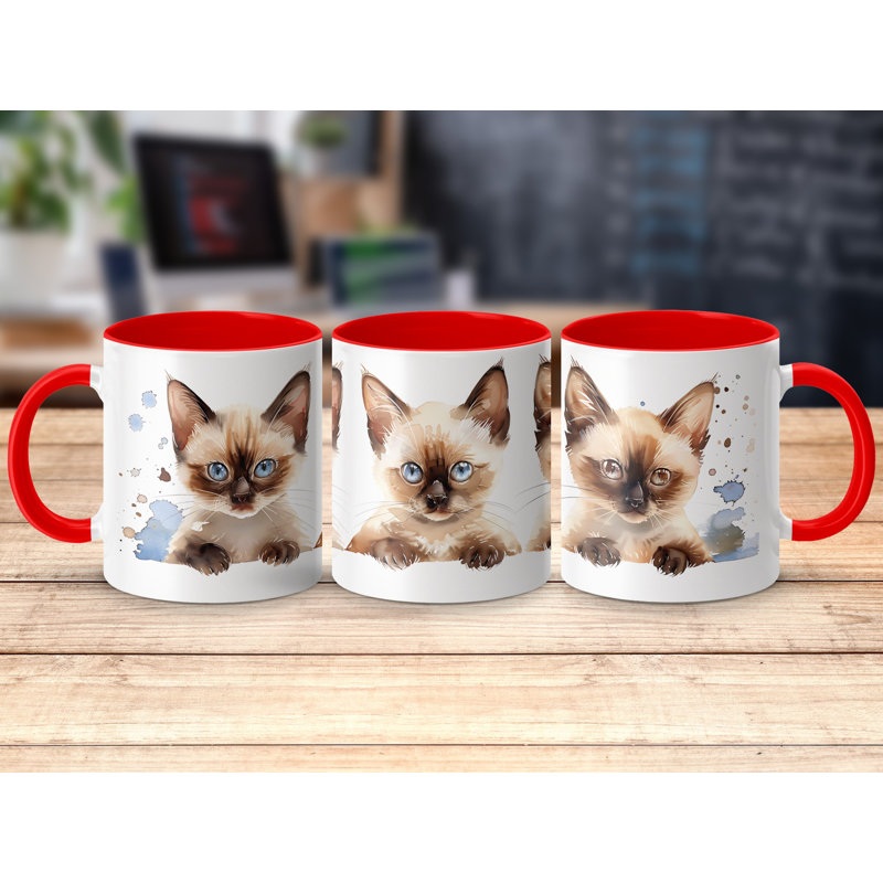 Ceramic Coffee Mug, 2, Red