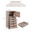 Commode à 6 tiroirs avec armoire latérale, armoire de rangement à roulettes avec roulettes verrouillables Garysburg-1860911893