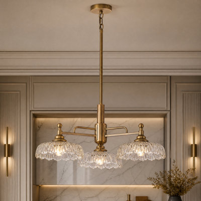  Luminaire suspendu lustre 3 lumières rétro