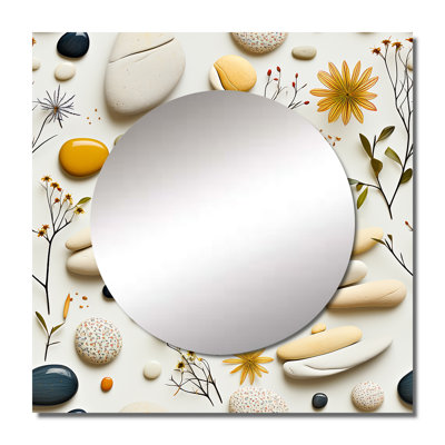 Serene Stones Zen Pattern For Spa Aluminum Square Mirror