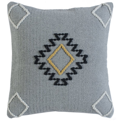 Chic Geometric Blue Square Throw Pillow Cover