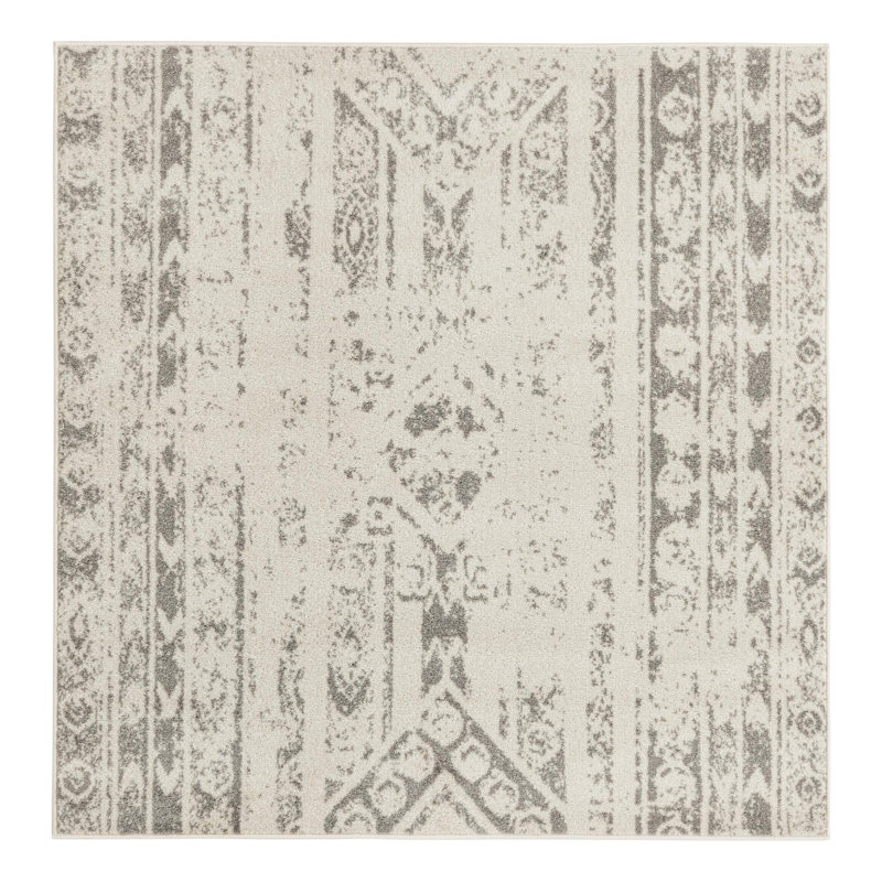 Geometric Indoor Rug, Square 5'3"