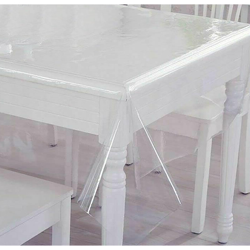 Clear Plastic Vinyl Pvc Table Cover Protector Tablecloth For Dining Room Table, 110" x 54"
