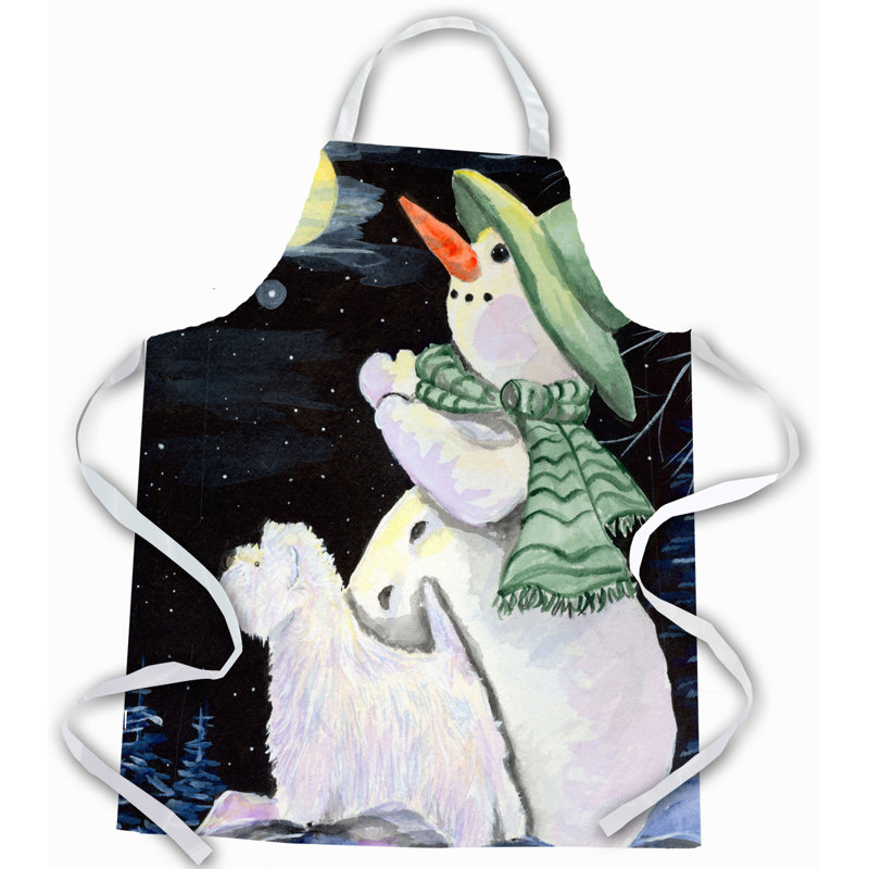 Westie bonhomme de neige avec tablier