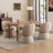 Modern Upholstered Dining Chairs, Boucle Fabric Swivel Barrel Chairs, Wingback Side Chairs, Vanity Chairs-1518962893