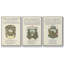 Ensemble de 3 ex-libris imprimés sur toile encadrés I-97706758-97706762