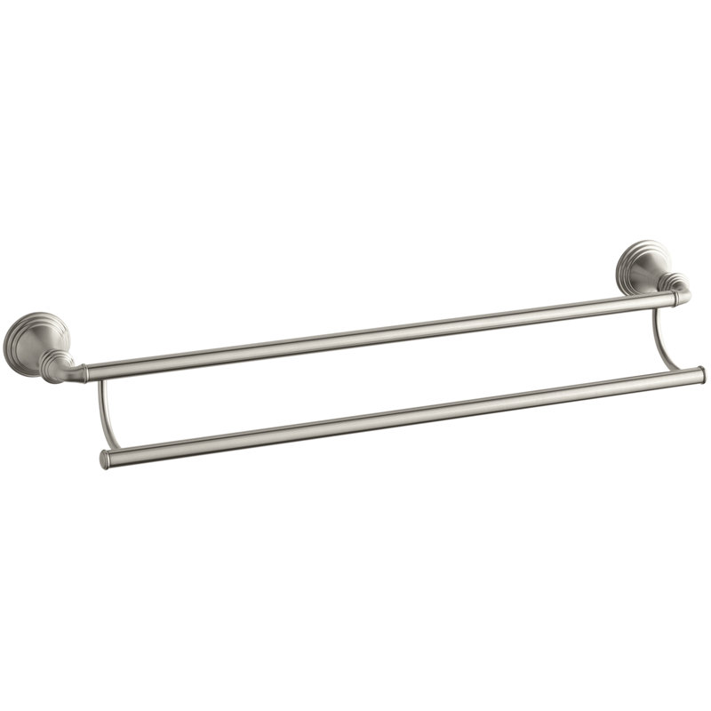 Devonshire Double 24" Wall Mounted Towel Bar, Vibrant Brushed Nickel